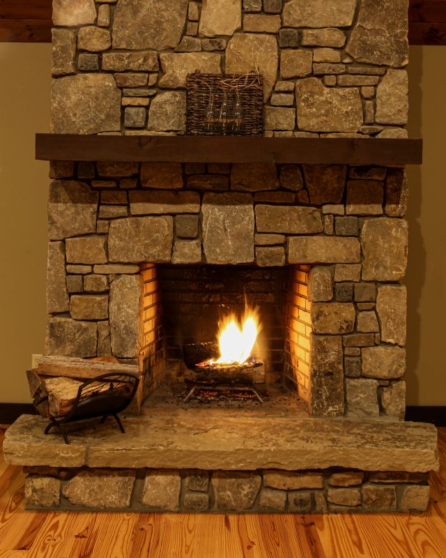 Restored Stone Fireplace
